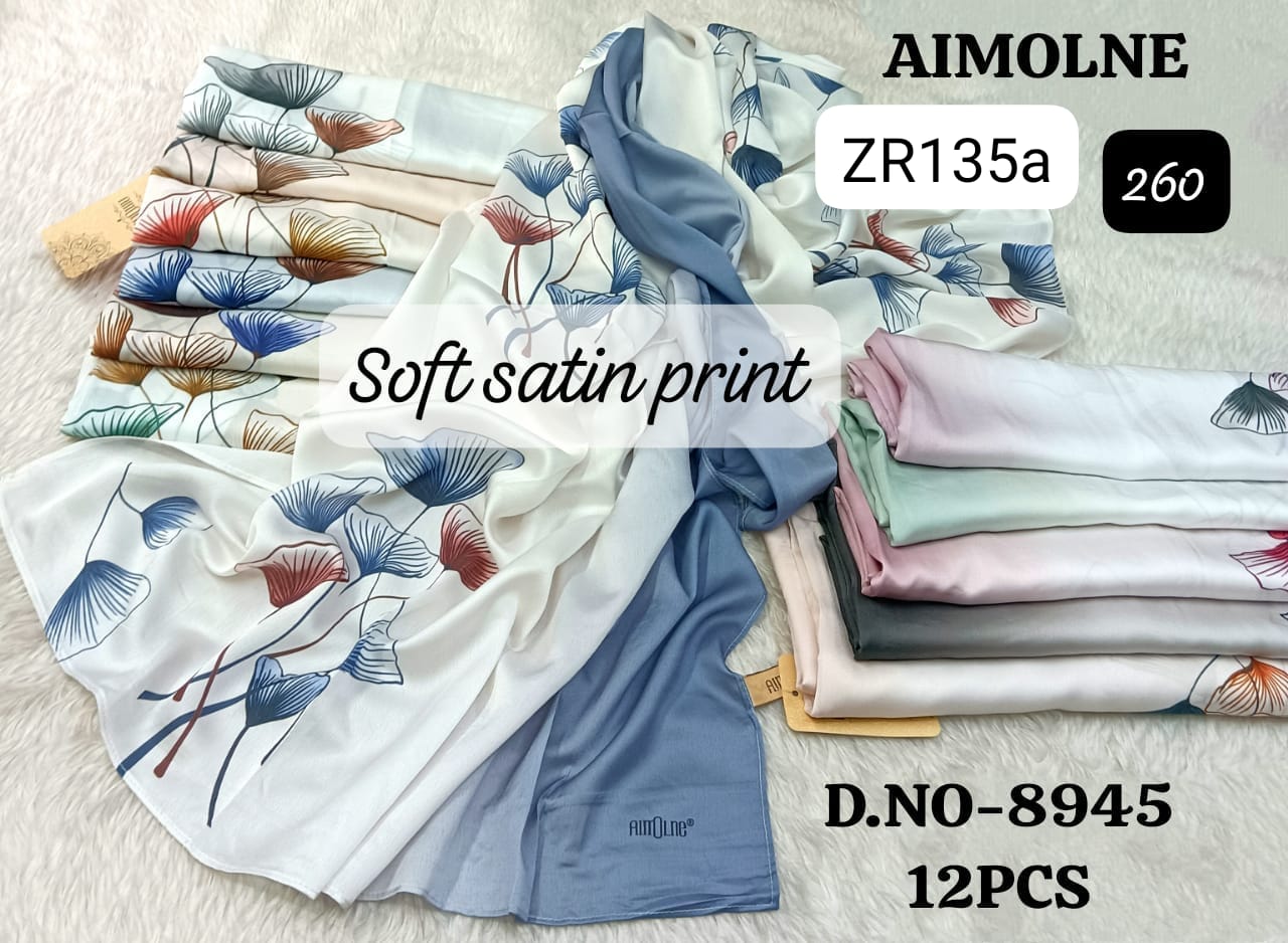 Soft Satin Print Hijab
