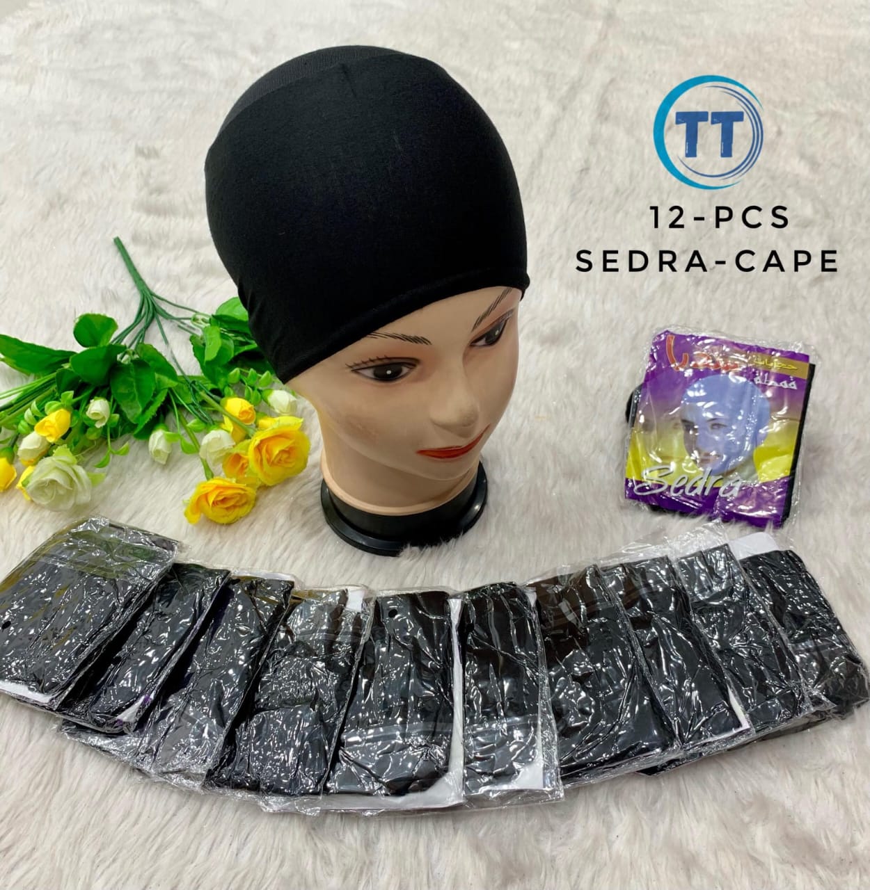 Black Hijab Cap plain