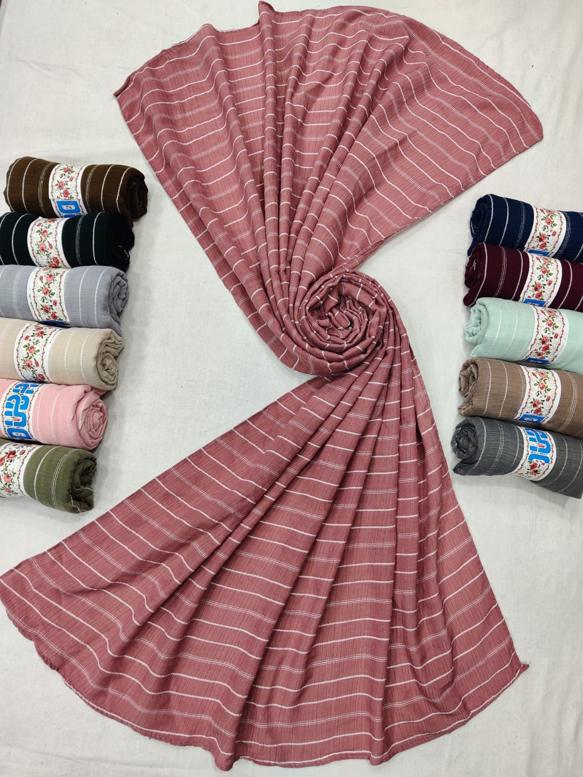 New Premium cotton white stripes…