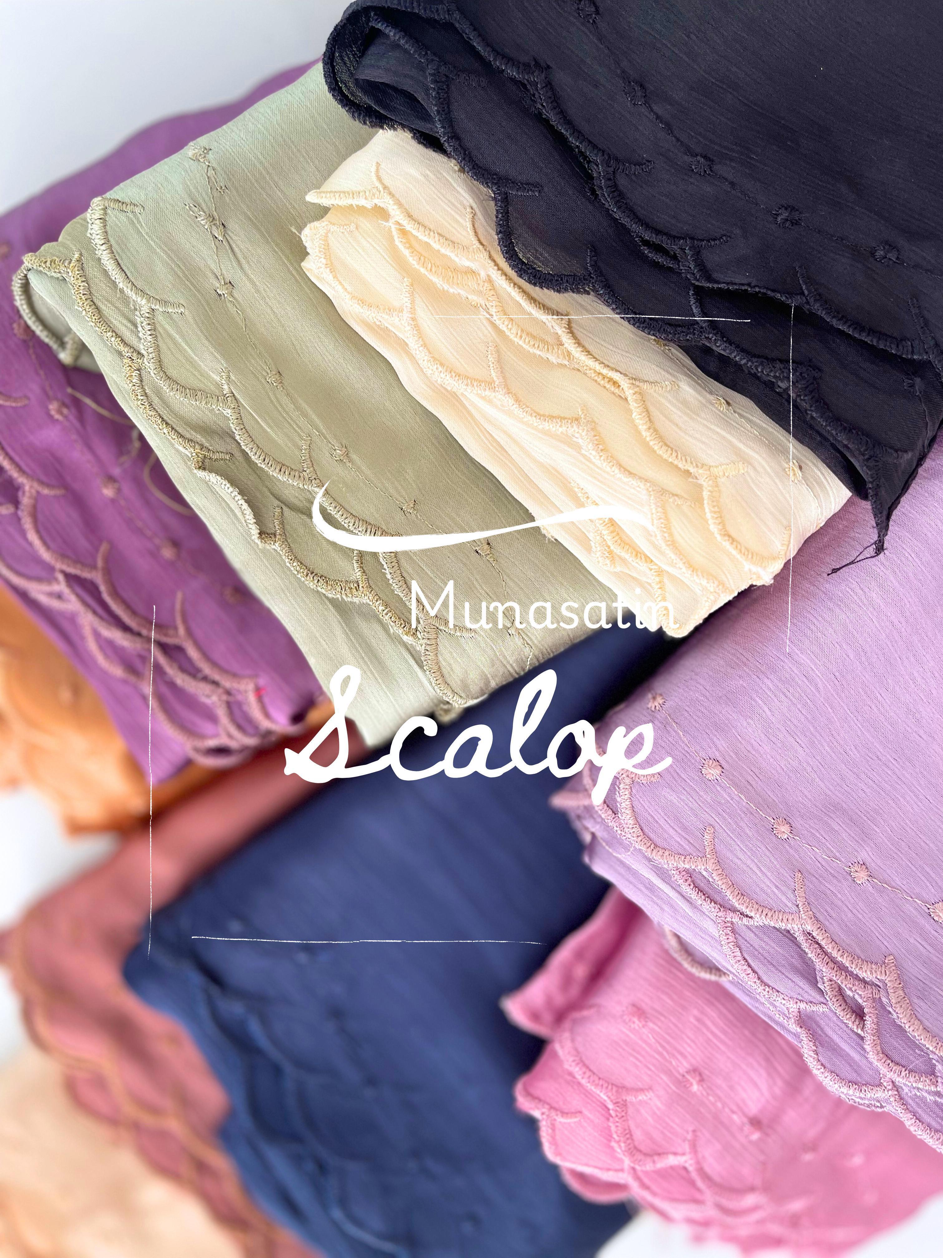 ✿ Premium Muna Satin Scallop Hijab ✿