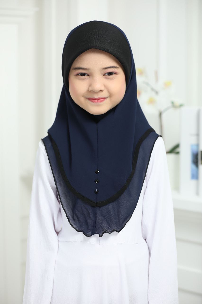 Imported double layer chiffon hijab with awning scuba