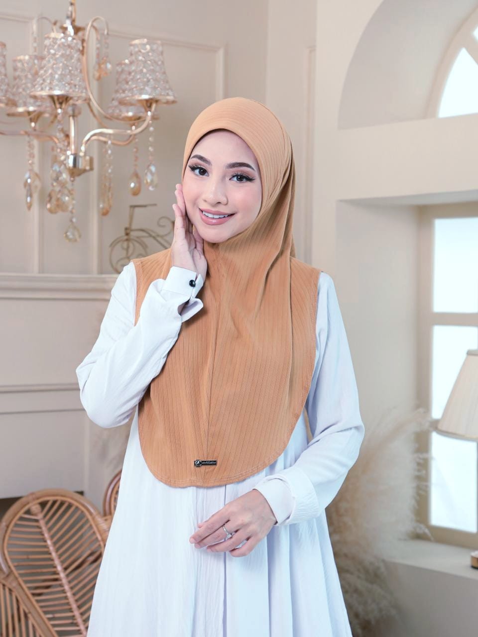 Premium ironless cotton lining instant hijab
