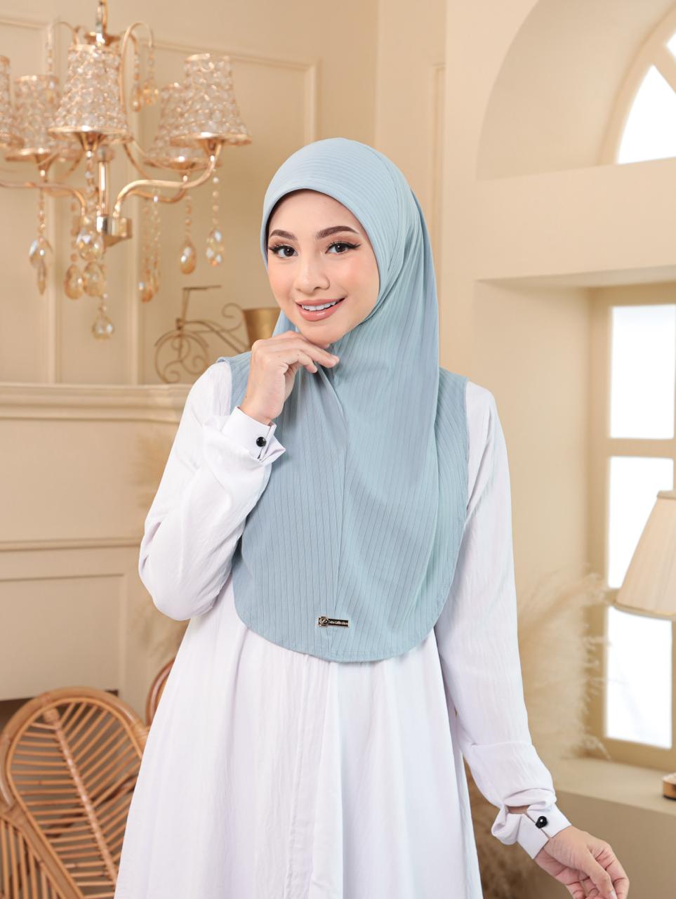 Premium ironless cotton lining instant hijab