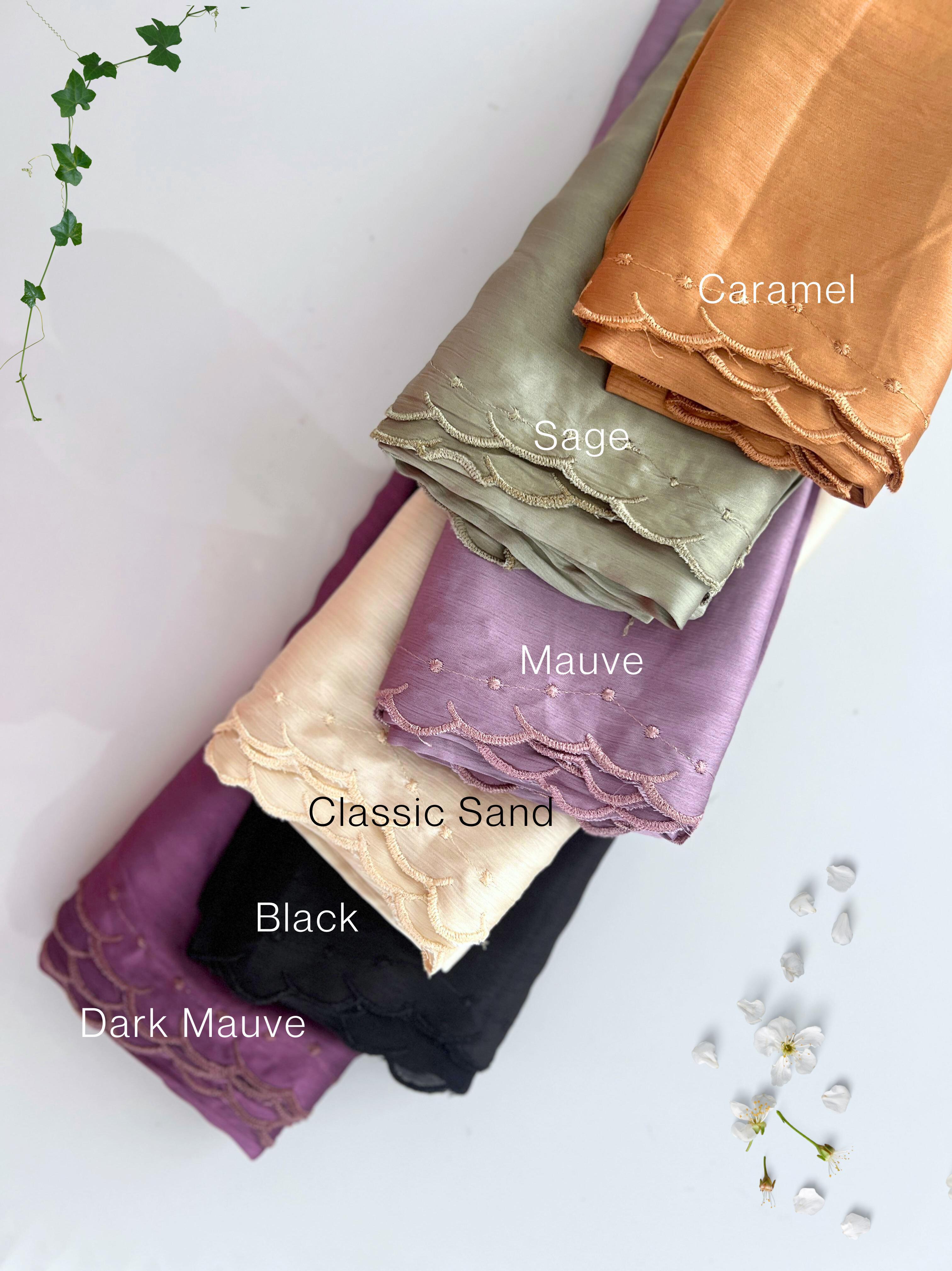 ✿ Premium Muna Satin Scallop Hijab ✿