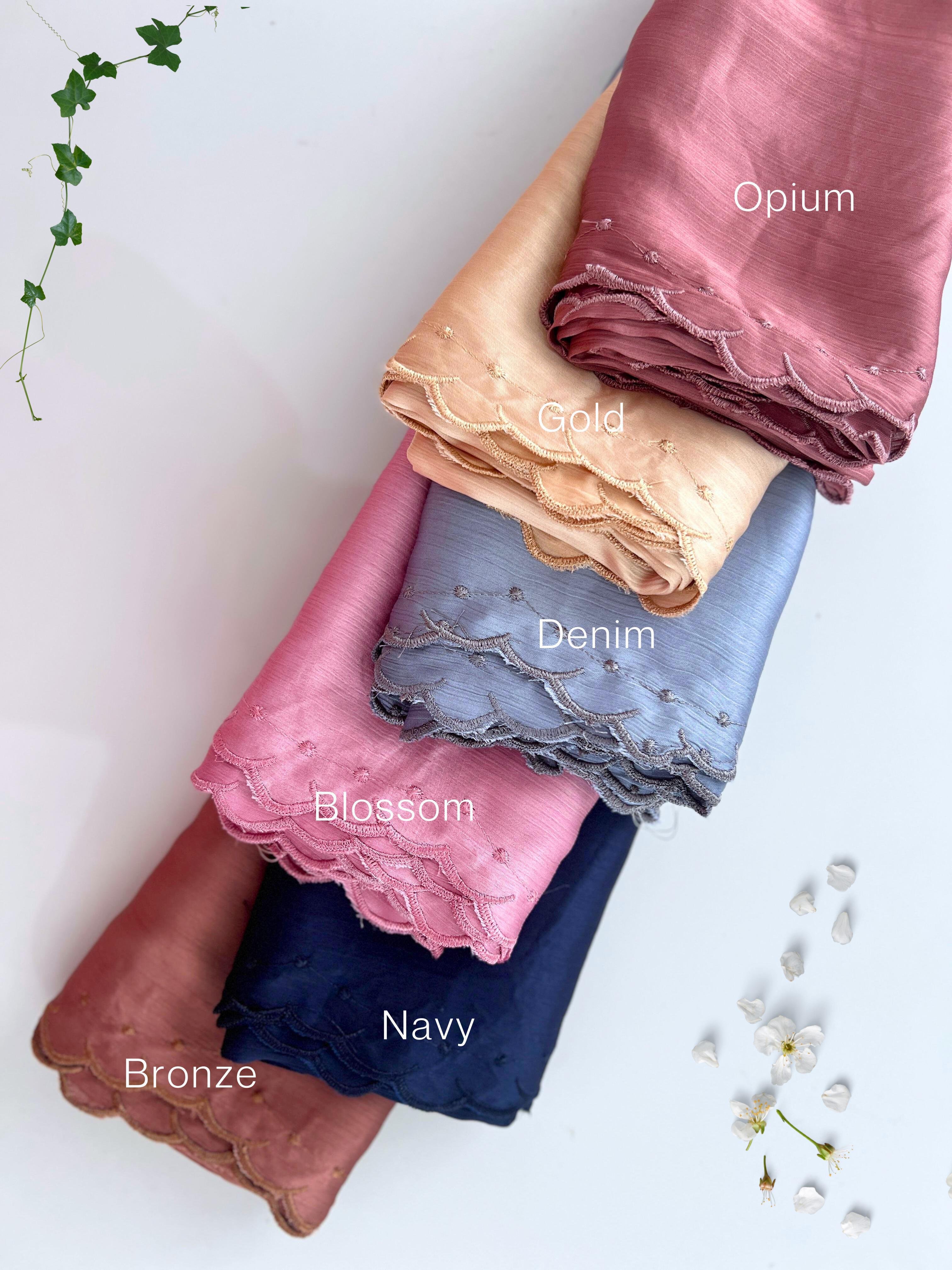 ✿ Premium Muna Satin Scallop Hijab ✿
