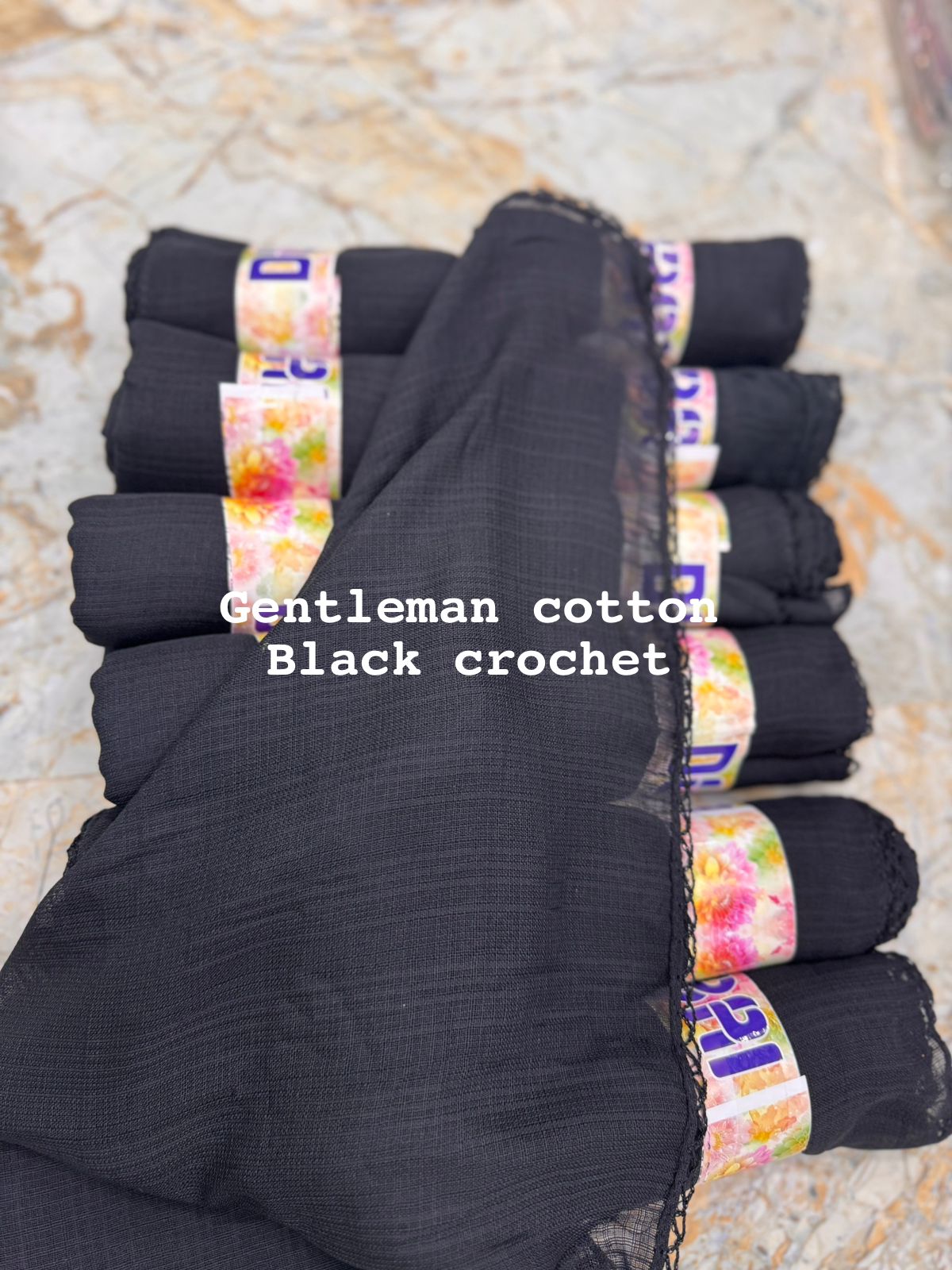 ORIGINAL JETT DEEP BLOOMING BLACK 🖤 WITH BORDER CROCHET