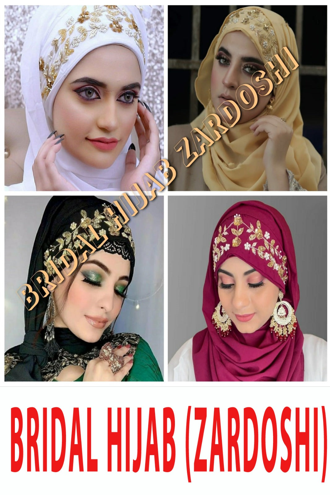 Zardoshi hand work  Bridal Hijabs