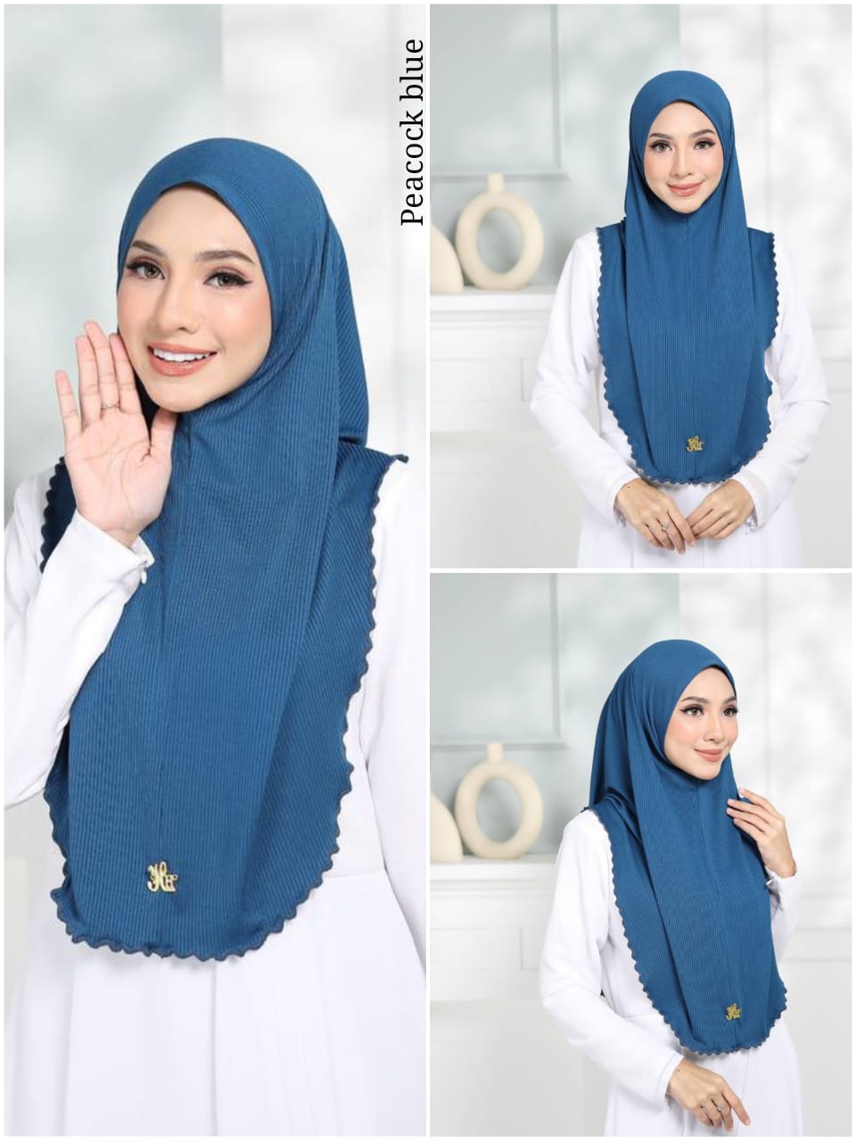 Imported ribbed jersey instant wear hijab with attractive 3 colors