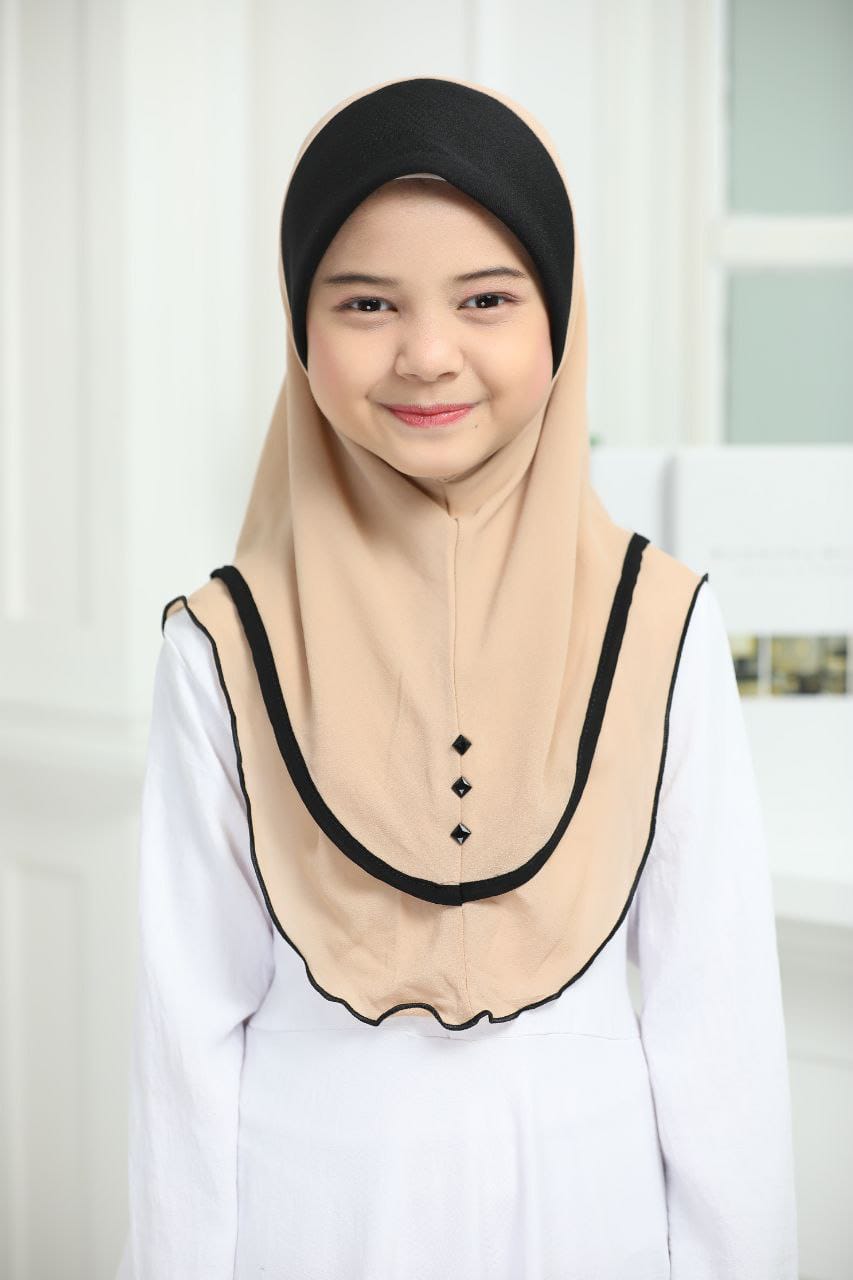 Imported double layer chiffon hijab with awning scuba