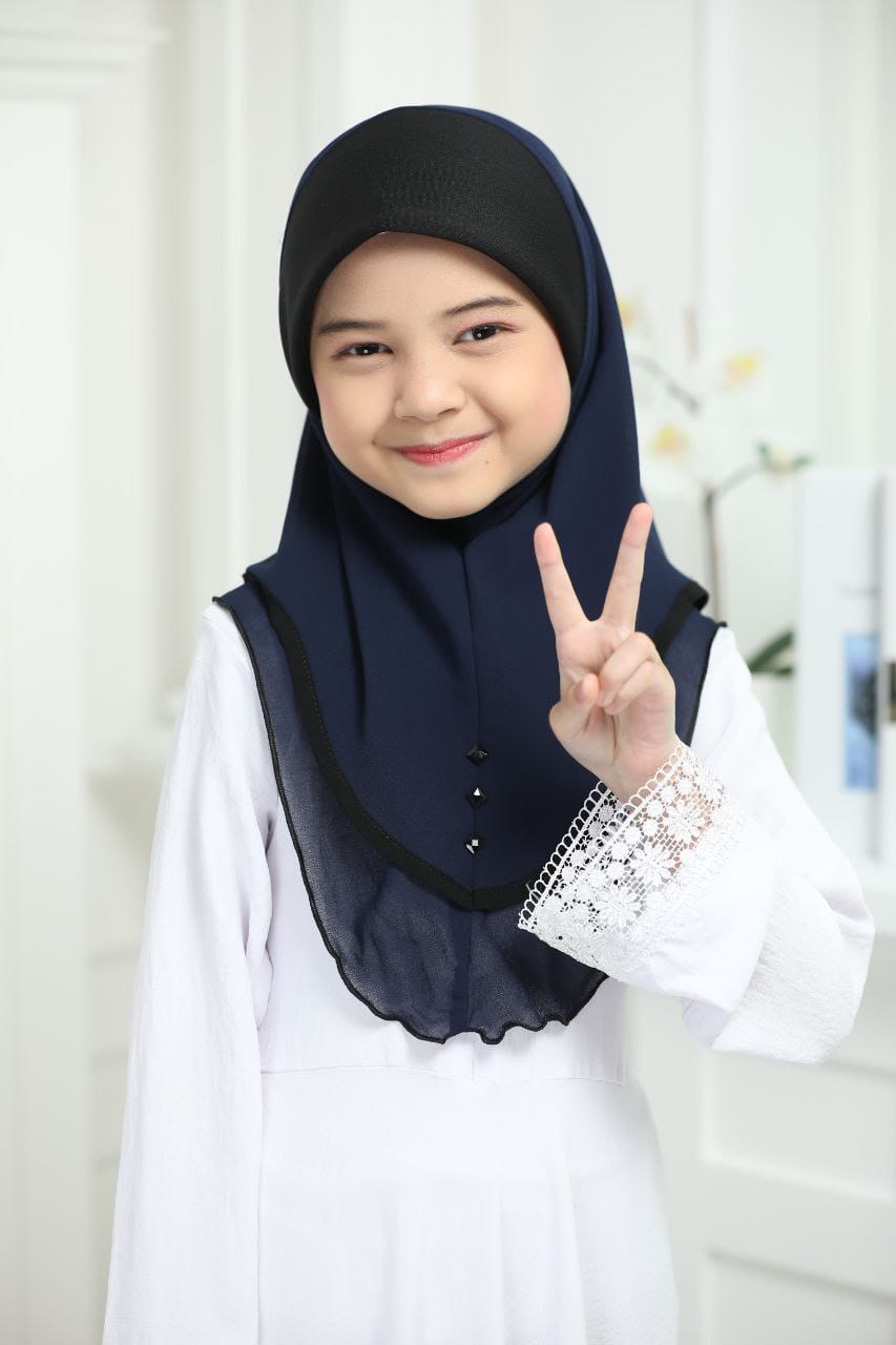 Imported double layer chiffon hijab with awning scuba