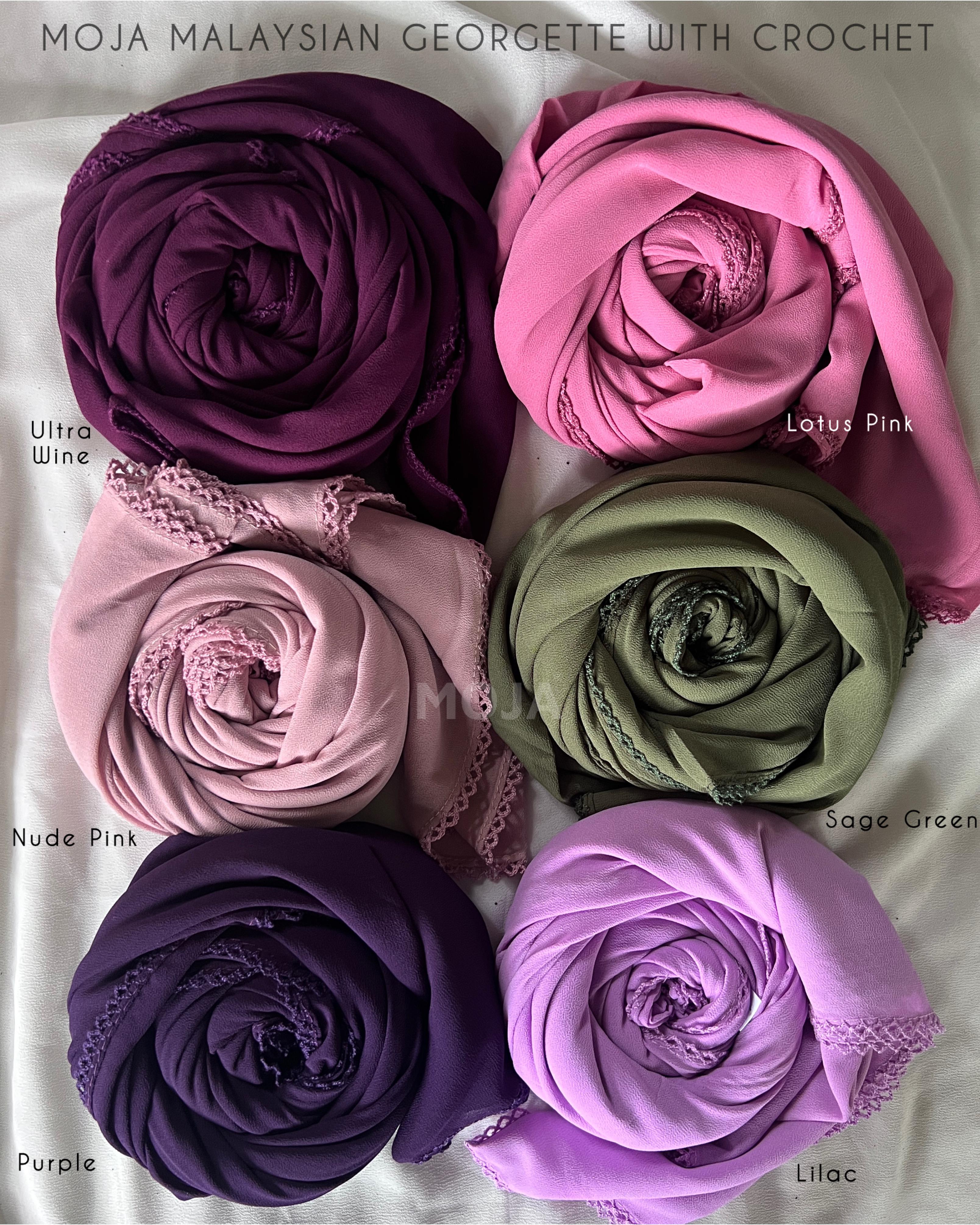 🎀MOJA Malaysian Heavy Georgette/ Heavy Chiffon WITH CROCHET 🎀