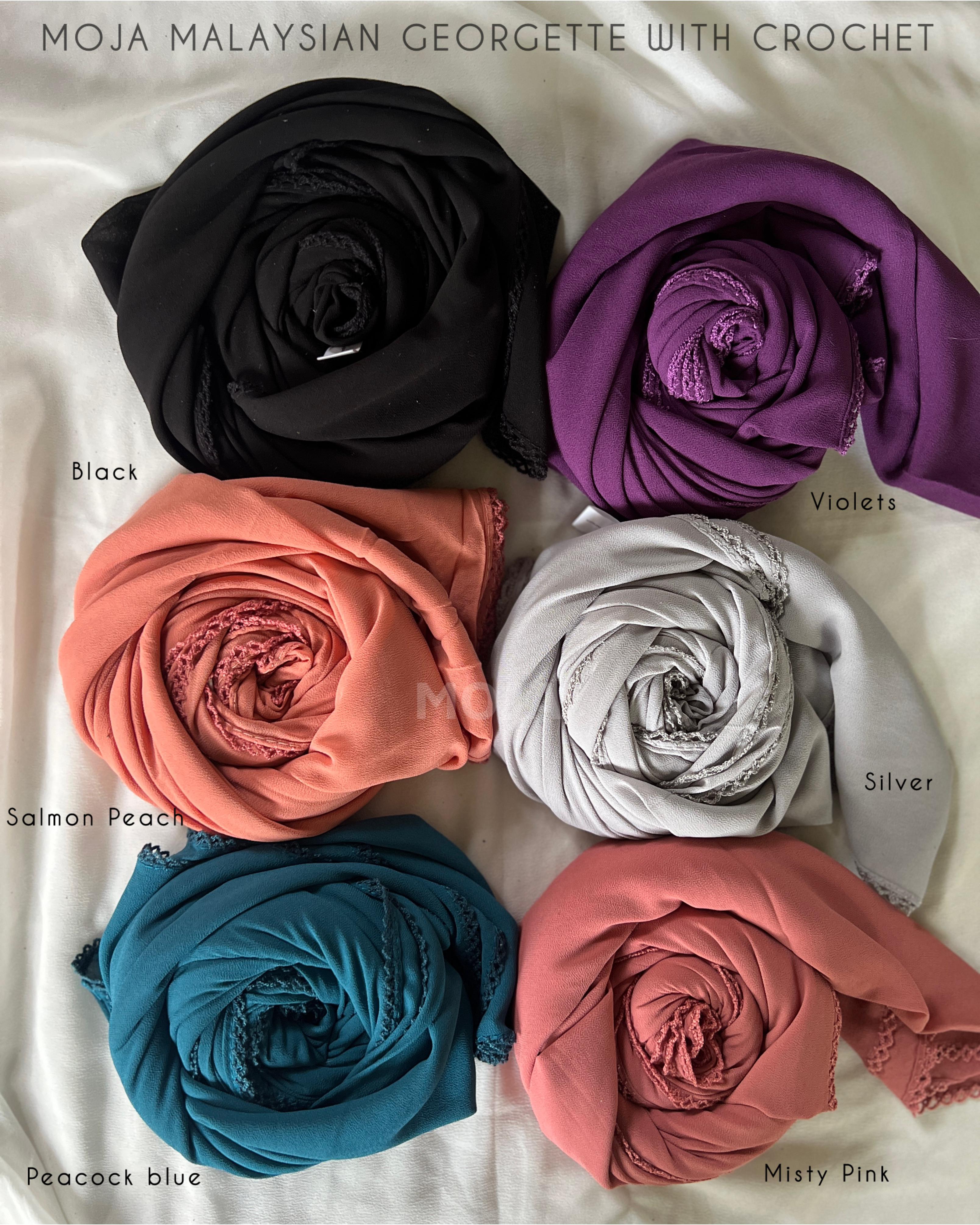 🎀MOJA Malaysian Heavy Georgette/ Heavy Chiffon WITH CROCHET 🎀